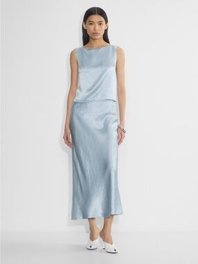 Aritzia Babton Slip Maxi Skirt in Dew Blue - like new - Size 12